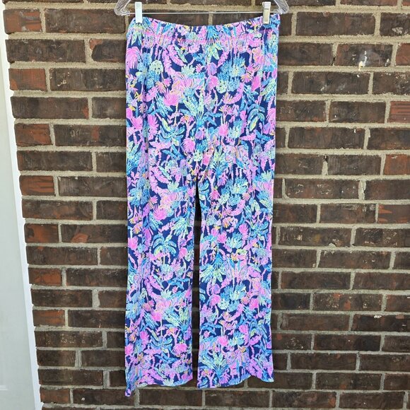 Lilly Pulitzer Multicolor Pants Oyster Bay Navy Coastal Beach Festival Light M - Picture 4 of 9